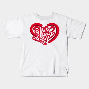 Who is in my heart?  Red color Kids T-Shirt